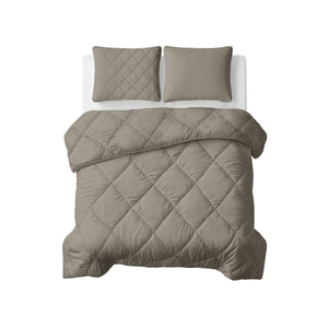 Bettdecke Ohne Bezug - Lileo Lazy Bettdecke Uni Taupe/Grau Mit Kissenbezügen