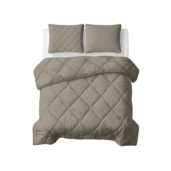 Bettdecke Ohne Bezug - Lileo Lazy Bettdecke Uni Taupe/Grau Mit Kissenbezügen