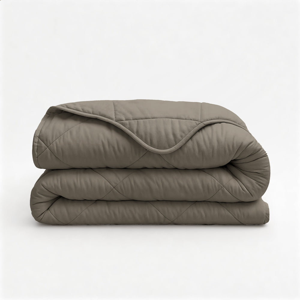 Bettdecke Ohne Bezug - Lileo Lazy Bettdecke Uni Taupe/Grau Mit Kissenbezügen