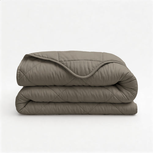 Bettdecke Ohne Bezug - Lileo Lazy Bettdecke Uni Taupe/Grau Mit Kissenbezügen