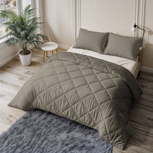 Bettdecke Ohne Bezug - Lileo Lazy Bettdecke Uni Taupe/Grau Mit Kissenbezügen