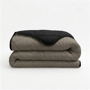 Bettdecke Ohne Bezug - Lileo Lazy Bettdecke Uni Taupe/Schwarz Mit Kissenbezügen