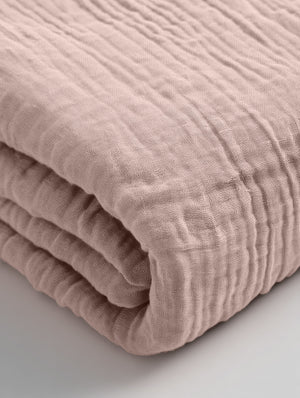Musselin Spannbettlaken Blush Rosa