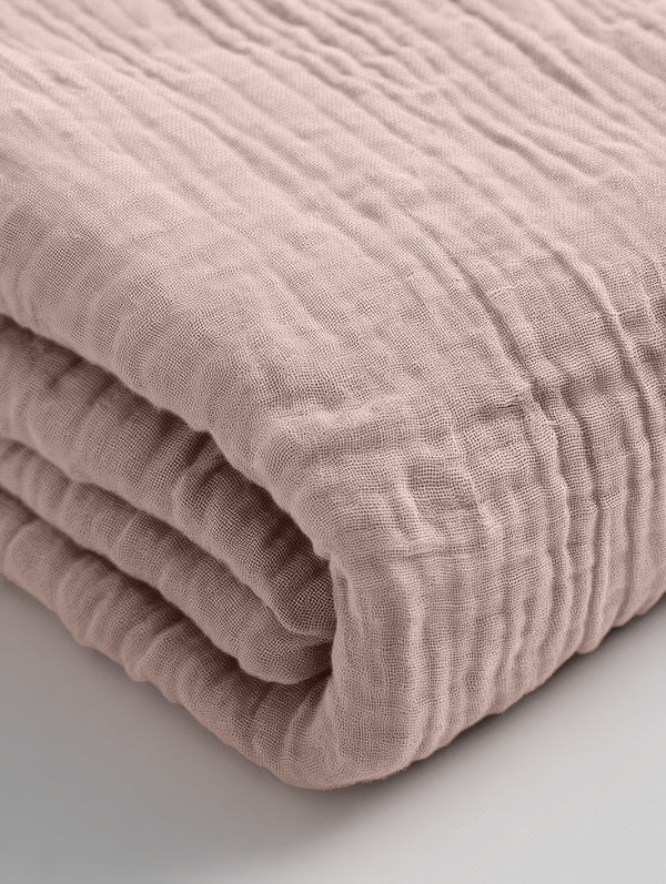 Musselin Spannbettlaken Blush Rosa