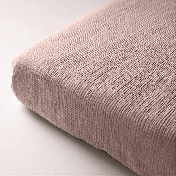 Musselin Spannbettlaken Blush Rosa