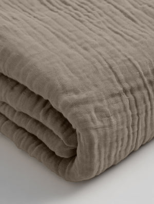Musselin Spannbettlaken Taupe