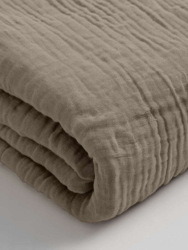 Musselin Spannbettlaken Taupe