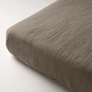 Musselin Spannbettlaken Taupe