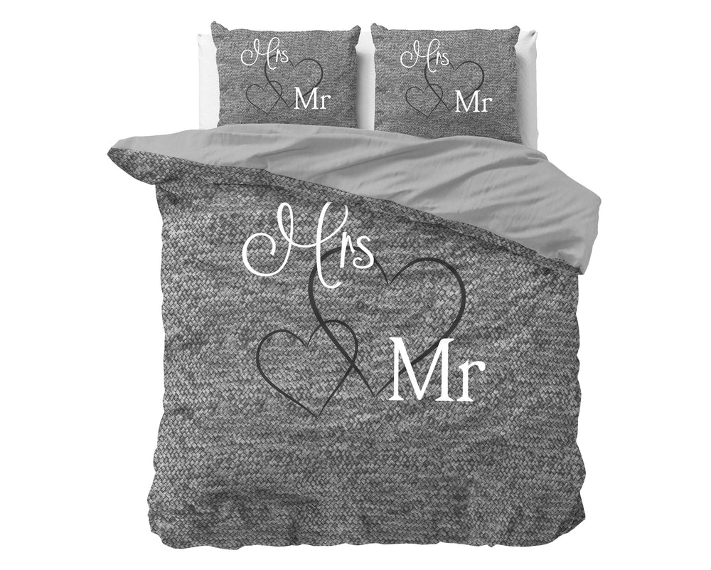 Bettbezug - Mr And Mrs grafietgrijs