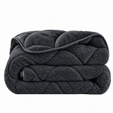 Bettdecke ohne Bezug – Lazy Teddy/Velvet Schwarz mit Kissenbezügen