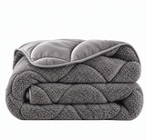 Bettdecke ohne Bezug – Lazy Teddy/Velvet Taupe/Grau mit Kissenbezügen