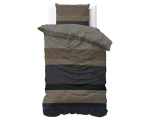 Bettbezug - Ravon Taupe/Anthrazit Flanell