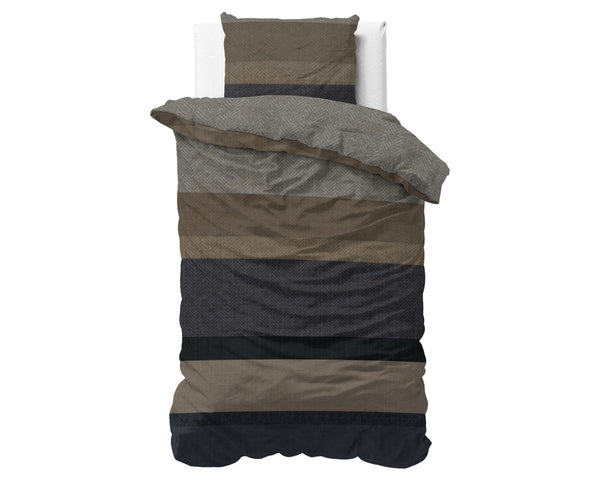 Bettbezug - Ravon Taupe/Anthrazit Flanell