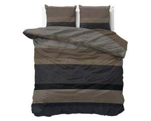 Bettbezug - Ravon Taupe/Anthrazit Flanell