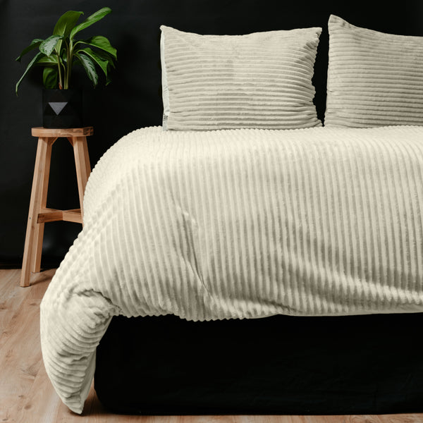 Bettbezug - Rib Teddy Beige