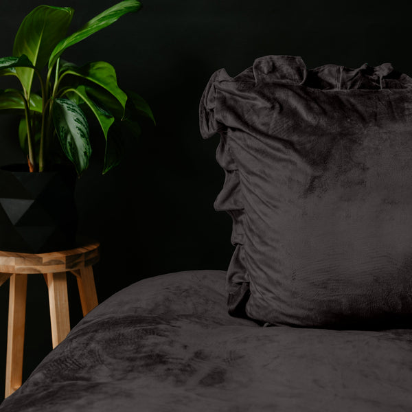 Bettbezug - Velvet Ruffles Schwarz
