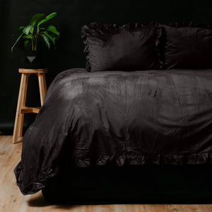 Bettbezug - Velvet Ruffles Schwarz