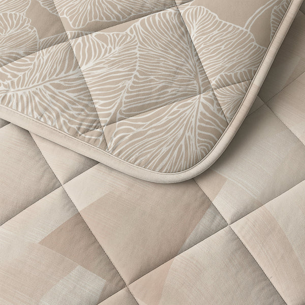 Bettdecke Ohne Bezug - Easy Bettdecke Warm Triangles Sand/Beige Mit Kissenbezügen