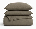 Bettdecke Ohne Bezug - Lazy Bettdecke Musselin Taupe Mit Kissenbezügen (100% Baumwolle)