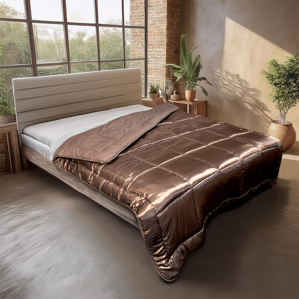 Bettdecke Ohne Bezug - Lileo EasyBed™ Satin – Braun