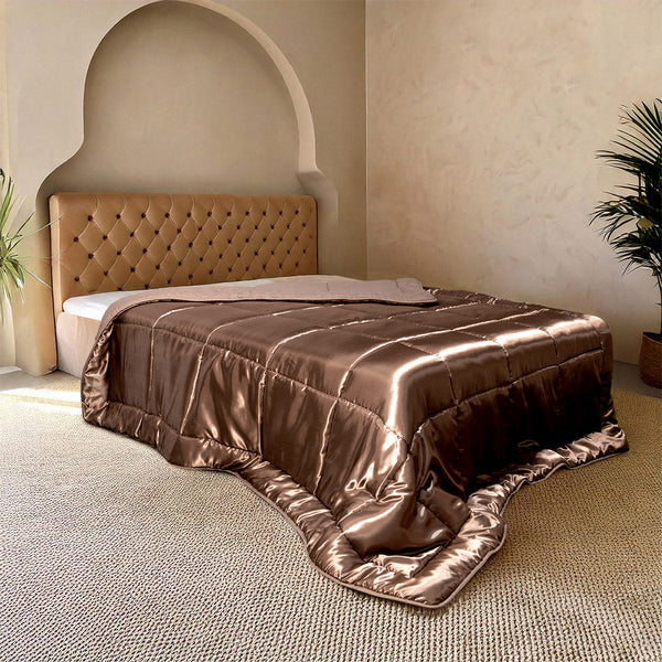 Bettdecke Ohne Bezug - Lileo EasyBed™ Satin – Braun