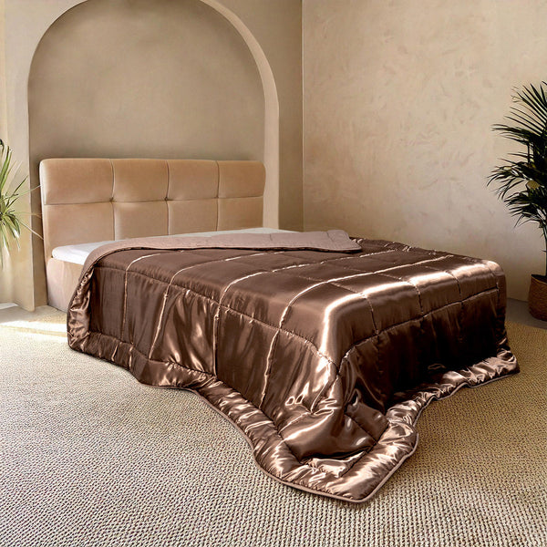 Bettdecke Ohne Bezug - Lileo EasyBed™ Satin – Braun