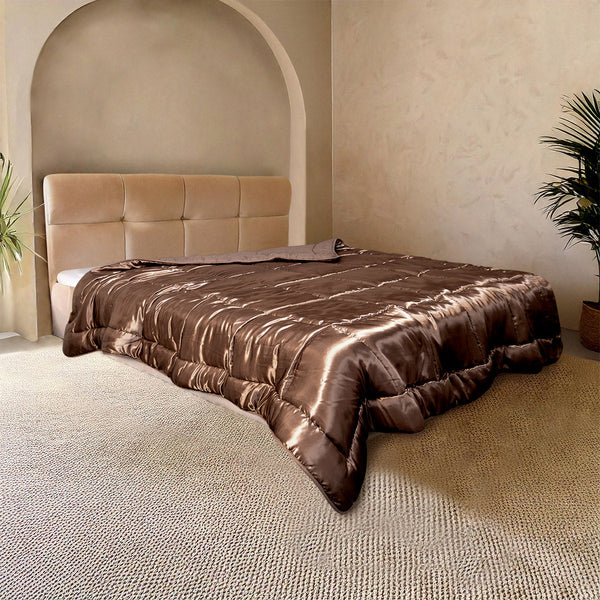 Bettdecke Ohne Bezug - Lileo EasyBed™ Satin – Braun