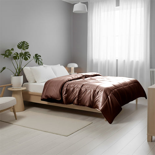 Bettdecke Ohne Bezug - Lileo EasyBed™ Satin – Braun