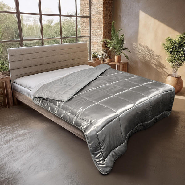 Bettdecke Ohne Bezug - Lileo EasyBed™ Satin – Zilvergrijs