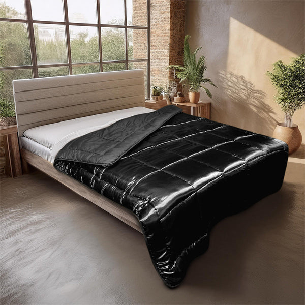 Bettdecke Ohne Bezug - Lileo EasyBed™ Satin – Schwarz