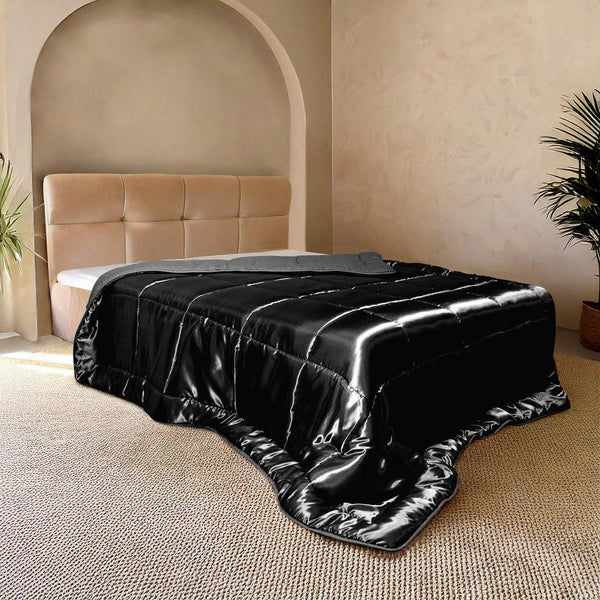 Bettdecke Ohne Bezug - Lileo EasyBed™ Satin – Schwarz