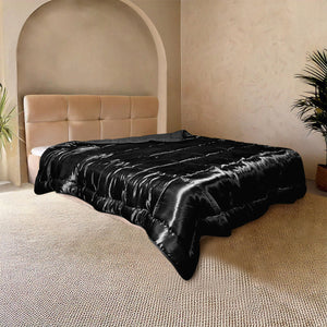 Bettdecke Ohne Bezug - Lileo EasyBed™ Satin – Schwarz