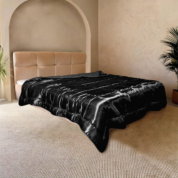 Bettdecke Ohne Bezug - Lileo EasyBed™ Satin – Schwarz