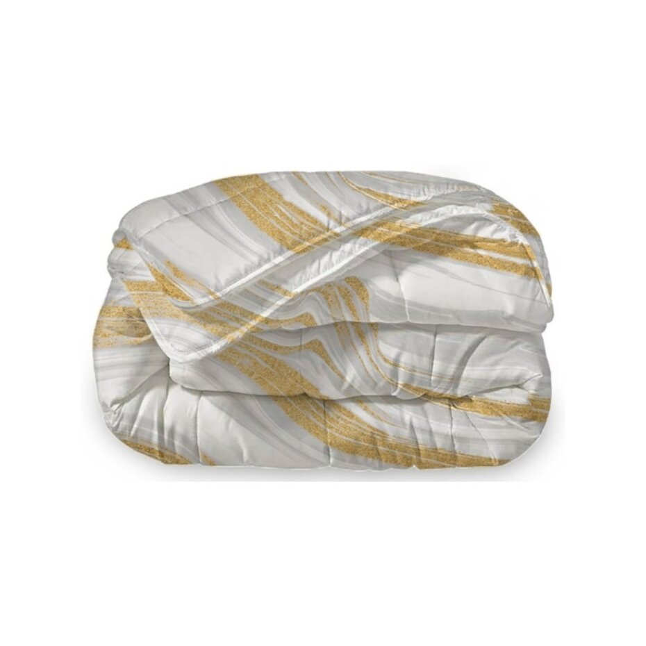 Bettdecke Ohne Bezug - Lileo Marble White Gold Kant - Extra dick