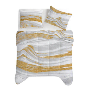 Bettdecke Ohne Bezug - Lileo Marble White Gold Kant - Extra dick