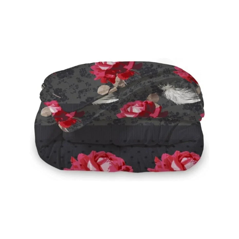Bettdecke Ohne Bezug - Lileo Roses Black Red - Extra dick