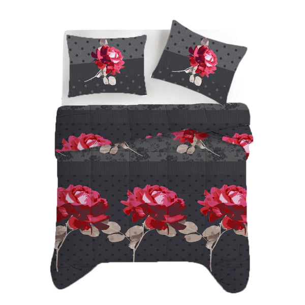 Bettdecke Ohne Bezug - Lileo Roses Black Red - Extra dick