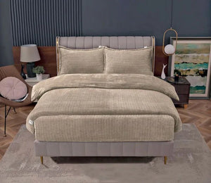 Bettdecke Ohne Bezug - Sherpa Flanell Easy Bettdecke - Beige