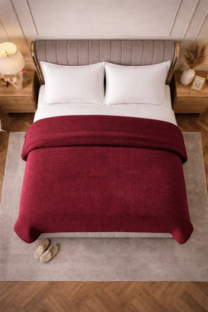 Bettdecke Ohne Bezug - Sherpa Flanell Easy Bettdecke - Bordeaux