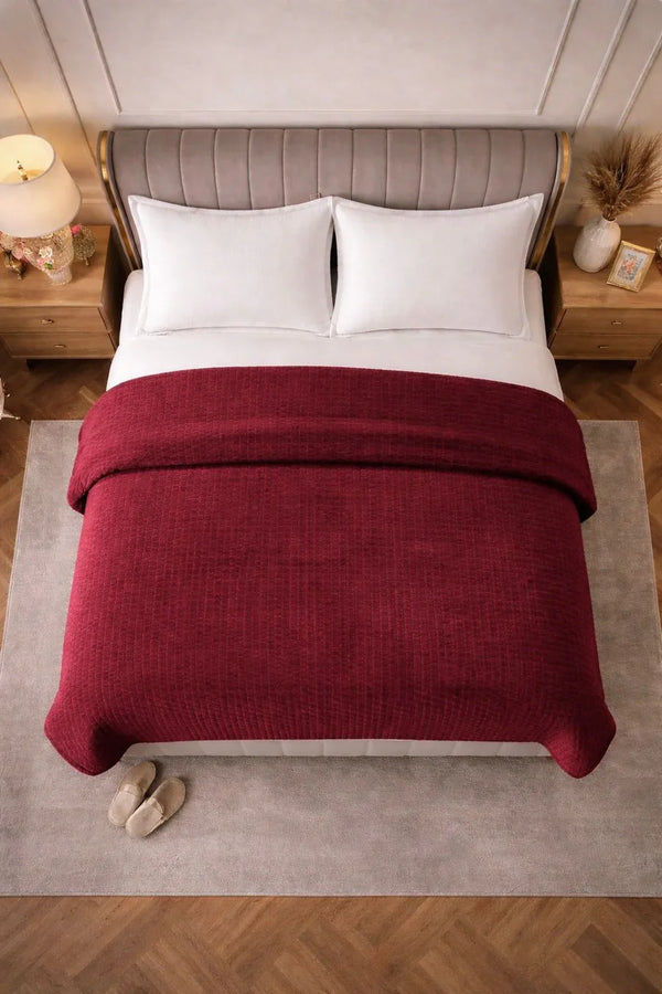Bettdecke Ohne Bezug - Sherpa Flanell Easy Bettdecke - Bordeaux