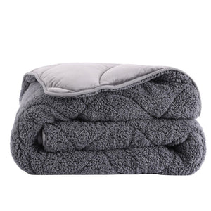 Bettdecke Ohne Bezug - Lileo Velvet Sherpa Ganzjahres-Komfort – Grey (mit Einstecklasche)