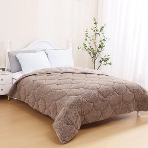 Bettdecke Ohne Bezug - Lileo Velvet Sherpa Ganzjahres-Komfort – Taupe (mit Einstecklasche)