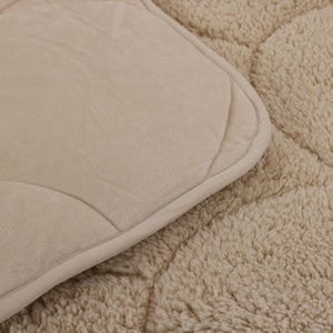 Bettdecke Ohne Bezug - Lileo Velvet Sherpa Ganzjahres-Komfort – Sand (mit Einstecklasche)