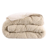 Bettdecke Ohne Bezug - Lileo Velvet Sherpa Ganzjahres-Komfort – Sand (mit Einstecklasche)