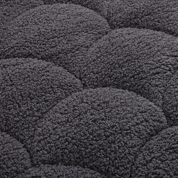 Bettdecke Ohne Bezug - Lileo Velvet Sherpa Ganzjahres-Komfort – Grey (mit Einstecklasche)