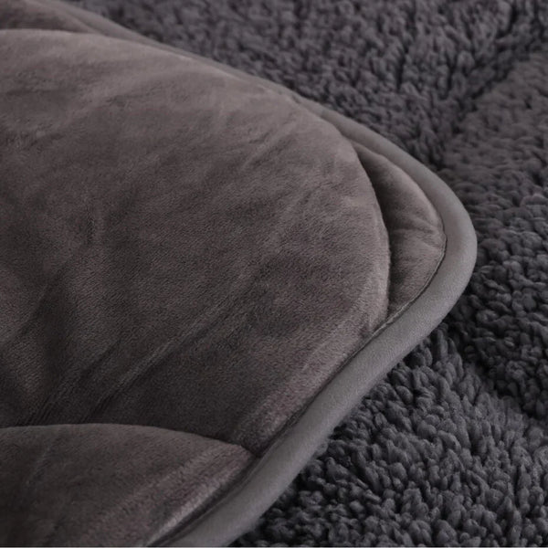 Bettdecke Ohne Bezug - Lileo Velvet Sherpa Ganzjahres-Komfort – Grey (mit Einstecklasche)
